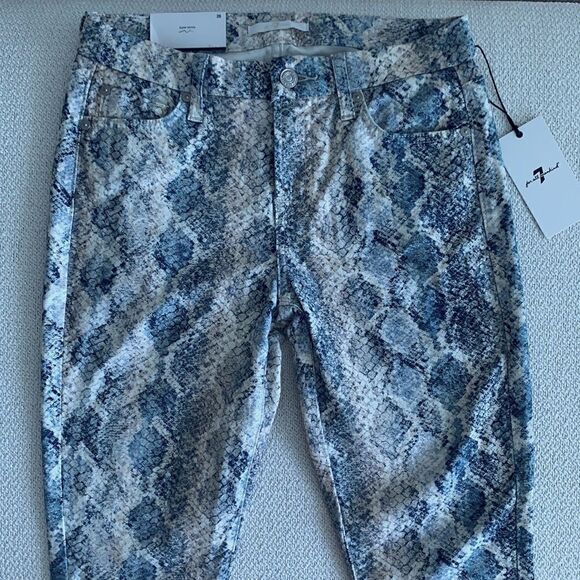 Snake 🐍 Print Stretch Ankle Length Pants Denim - Picture 4 of 8